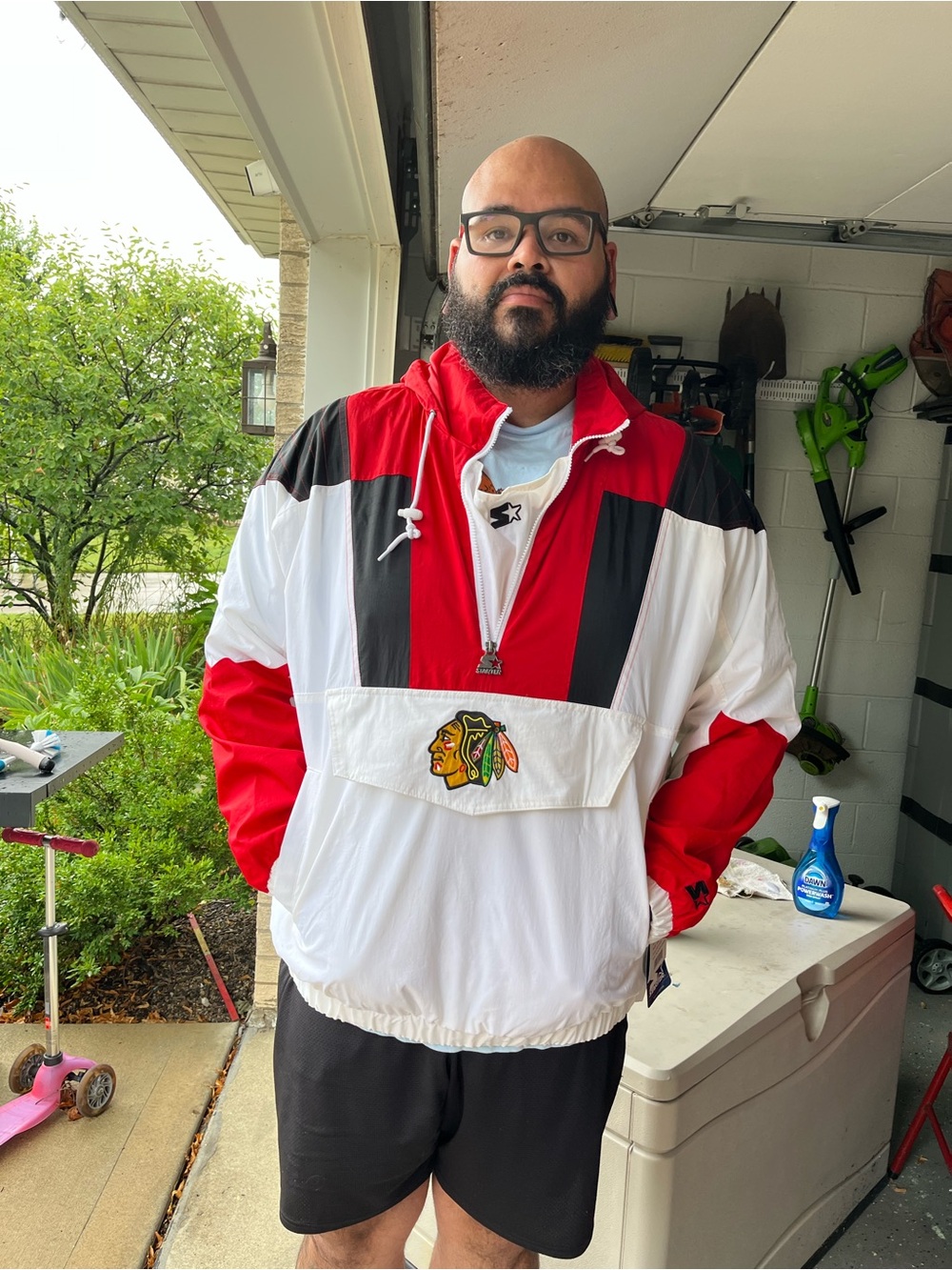 Starter Reissue Chicago blackhawks XXL Men's Jacket red black BIG TALL 0599 - Picture 15 of 15
